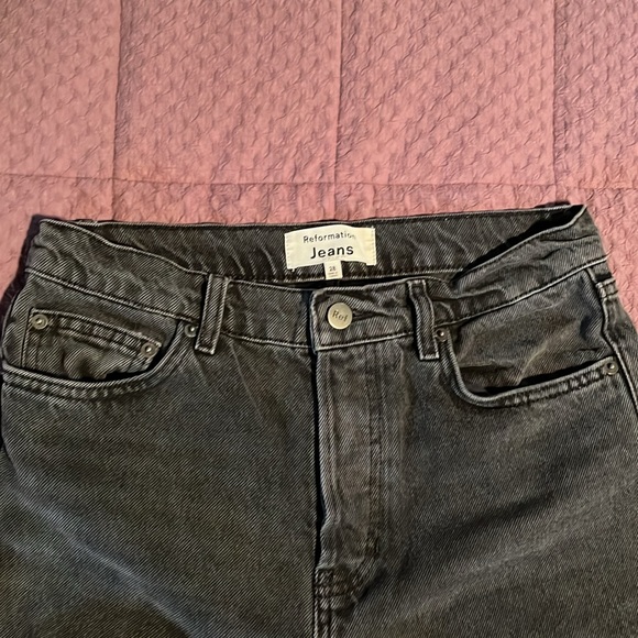 Reformation High-Rise Wide-Leg Jeans | Black | Size 28 - Picture 4 of 5